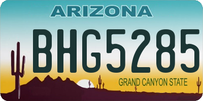 AZ license plate BHG5285