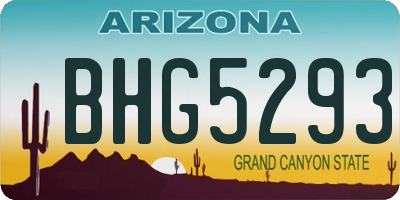 AZ license plate BHG5293