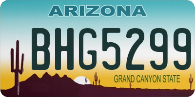 AZ license plate BHG5299