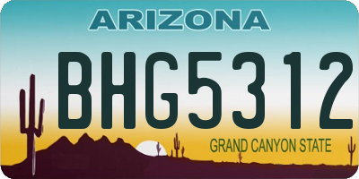 AZ license plate BHG5312