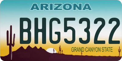 AZ license plate BHG5322