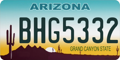 AZ license plate BHG5332