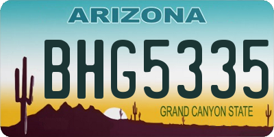 AZ license plate BHG5335