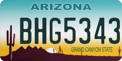 AZ license plate BHG5343