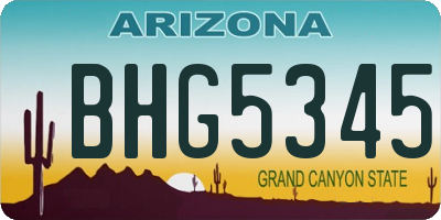 AZ license plate BHG5345