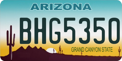 AZ license plate BHG5350