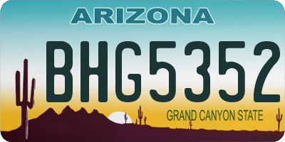 AZ license plate BHG5352