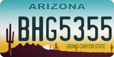 AZ license plate BHG5355