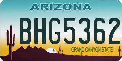 AZ license plate BHG5362