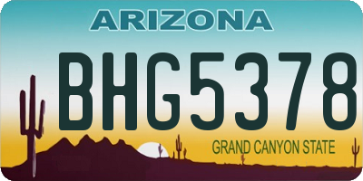AZ license plate BHG5378