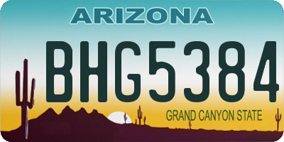 AZ license plate BHG5384