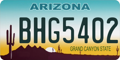 AZ license plate BHG5402