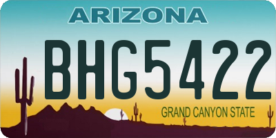 AZ license plate BHG5422
