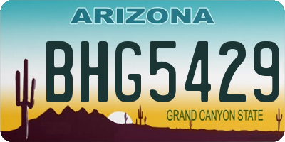 AZ license plate BHG5429
