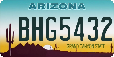AZ license plate BHG5432
