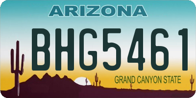 AZ license plate BHG5461