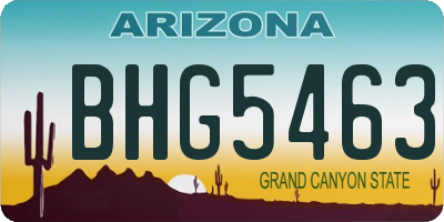 AZ license plate BHG5463