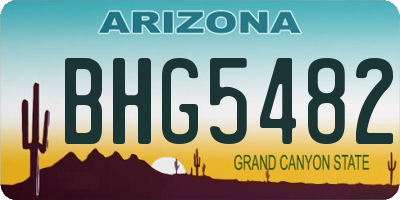 AZ license plate BHG5482