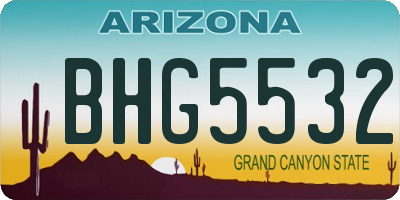 AZ license plate BHG5532