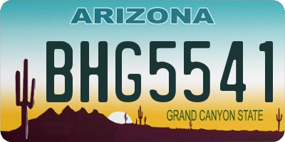 AZ license plate BHG5541