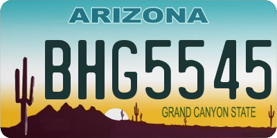 AZ license plate BHG5545