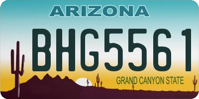 AZ license plate BHG5561