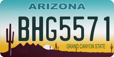AZ license plate BHG5571