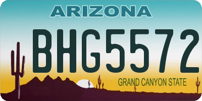 AZ license plate BHG5572