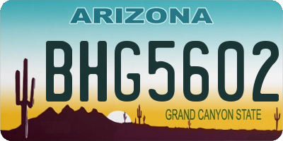 AZ license plate BHG5602
