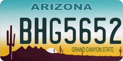 AZ license plate BHG5652