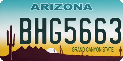AZ license plate BHG5663