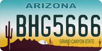 AZ license plate BHG5666