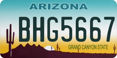 AZ license plate BHG5667