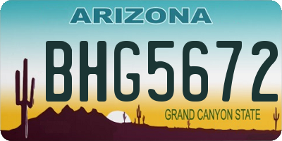 AZ license plate BHG5672