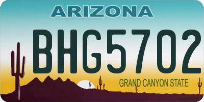 AZ license plate BHG5702