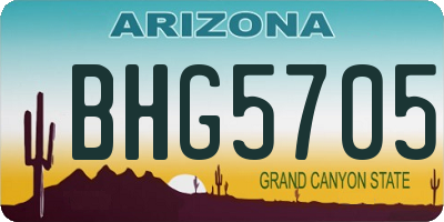 AZ license plate BHG5705