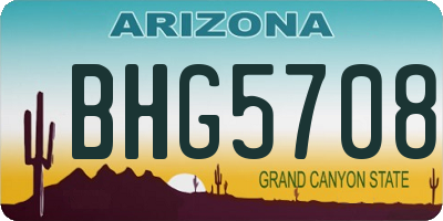AZ license plate BHG5708