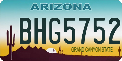 AZ license plate BHG5752