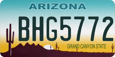 AZ license plate BHG5772