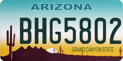 AZ license plate BHG5802