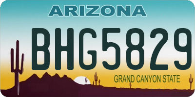 AZ license plate BHG5829