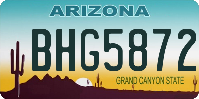 AZ license plate BHG5872