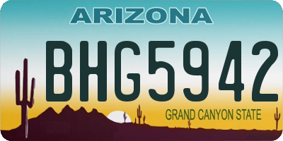 AZ license plate BHG5942