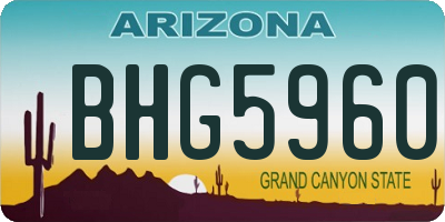 AZ license plate BHG5960