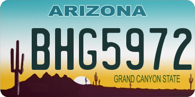 AZ license plate BHG5972