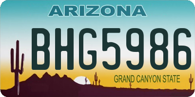AZ license plate BHG5986