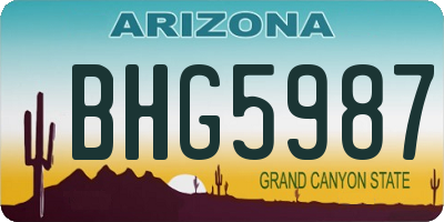 AZ license plate BHG5987