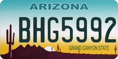 AZ license plate BHG5992