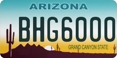 AZ license plate BHG6000