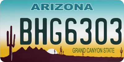 AZ license plate BHG6303